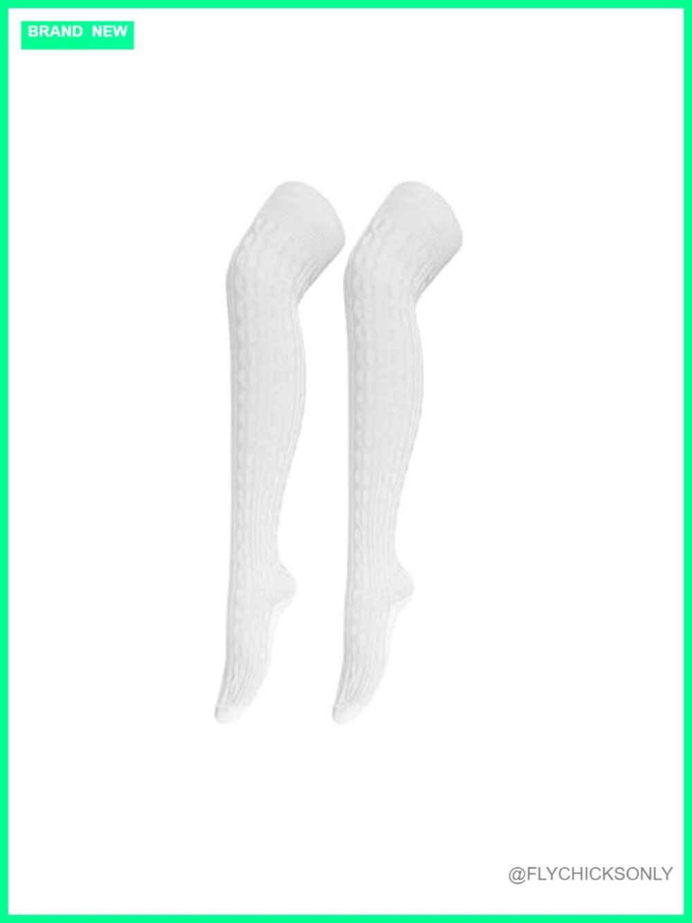 Cotton Cable Knit Thigh High Socks Over Knee Warm Stretchy